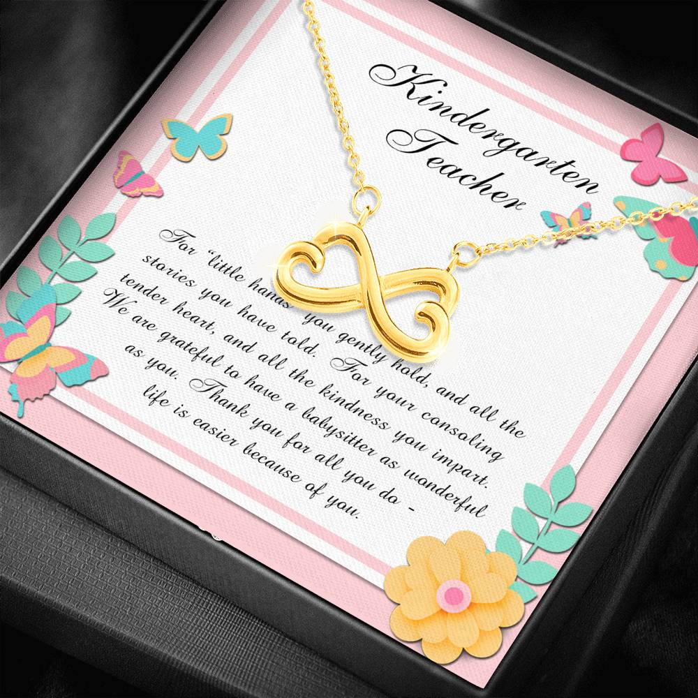 Little Hands You Gently Hold - Gift For Kindergarten Teacher Infinity Necklace