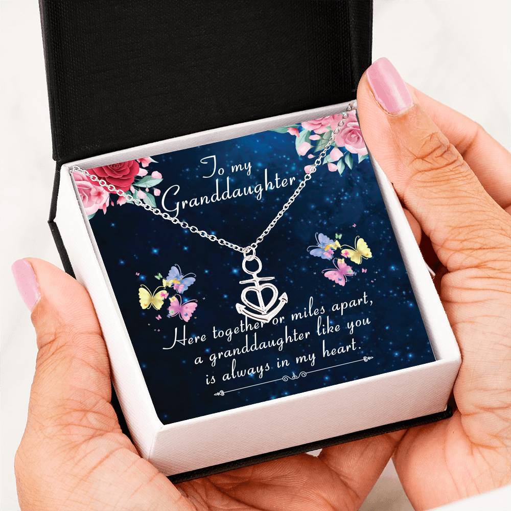 Always In My Heart - To  My Grand Daughter Anchor Necklace
