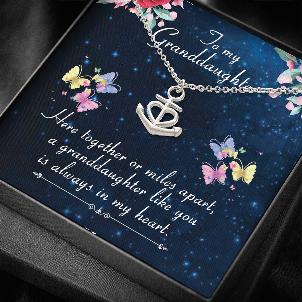 Always In My Heart - To  My Grand Daughter Anchor Necklace