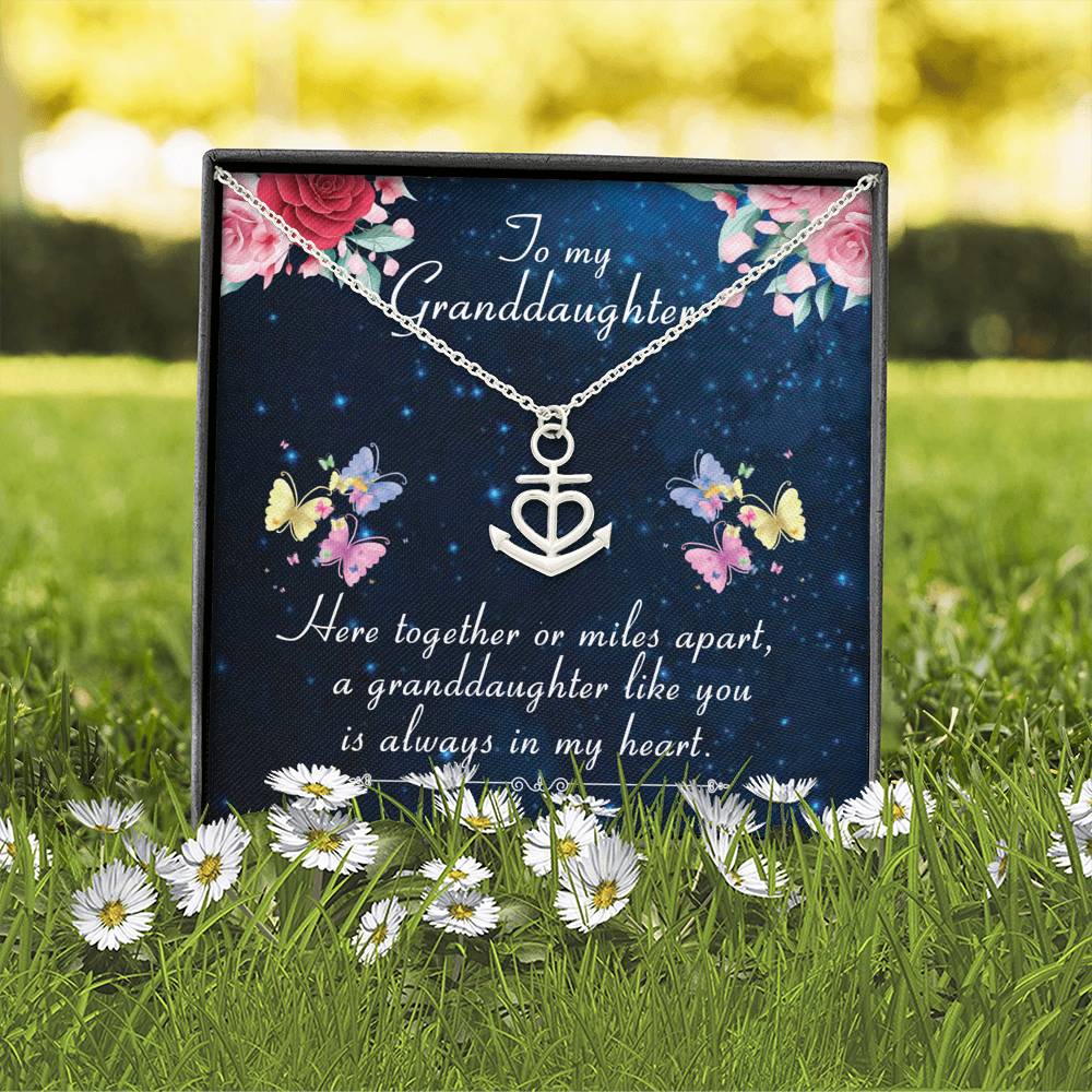 Always In My Heart - To  My Grand Daughter Anchor Necklace