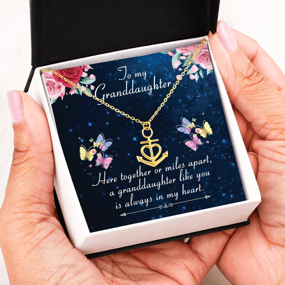 Always In My Heart - To  My Grand Daughter Anchor Necklace