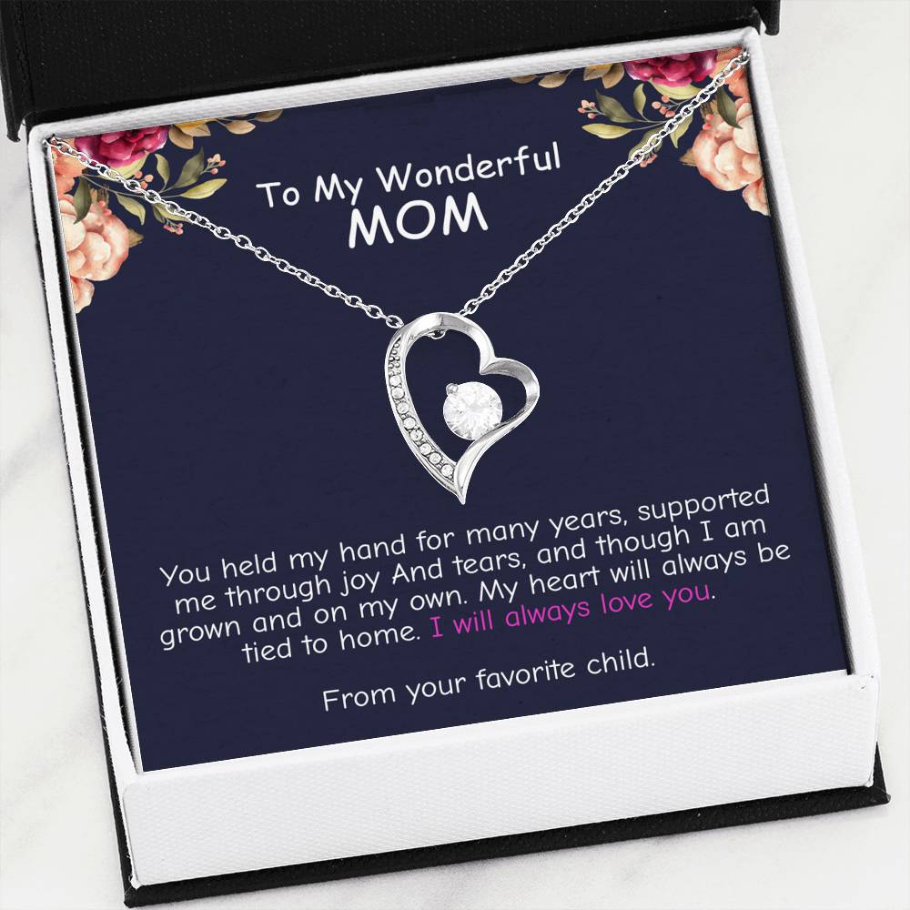 My Heart Will Always Tied To Home - To My Wonderful Mom Forever Love Necklace