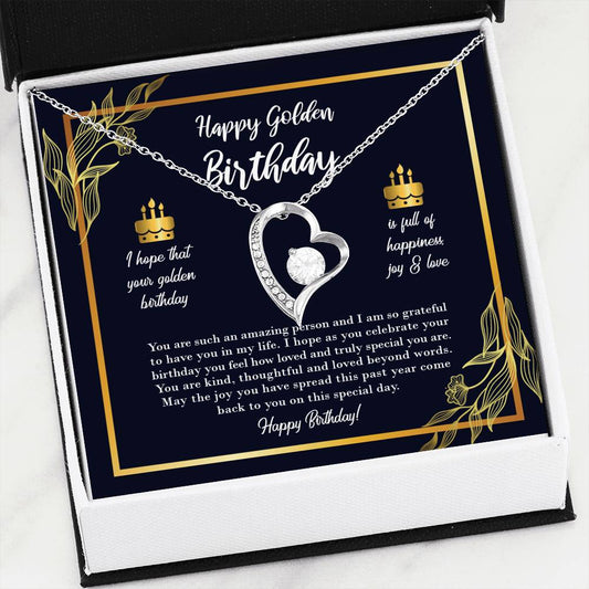 Happy Golden Birthday - Birthday Gift Forever Love Necklace