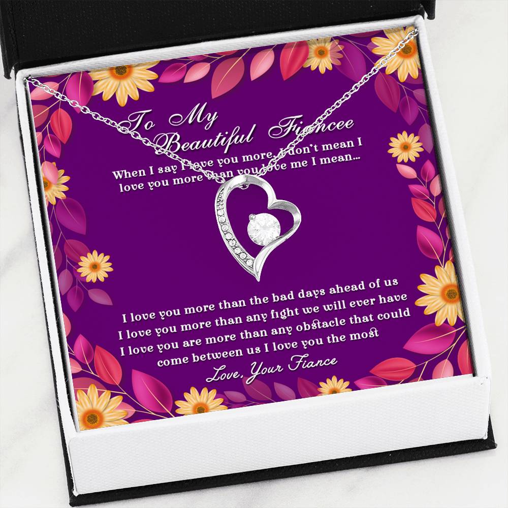 When I Say I Love You More - Gift For Fiancee Forever Love Necklace