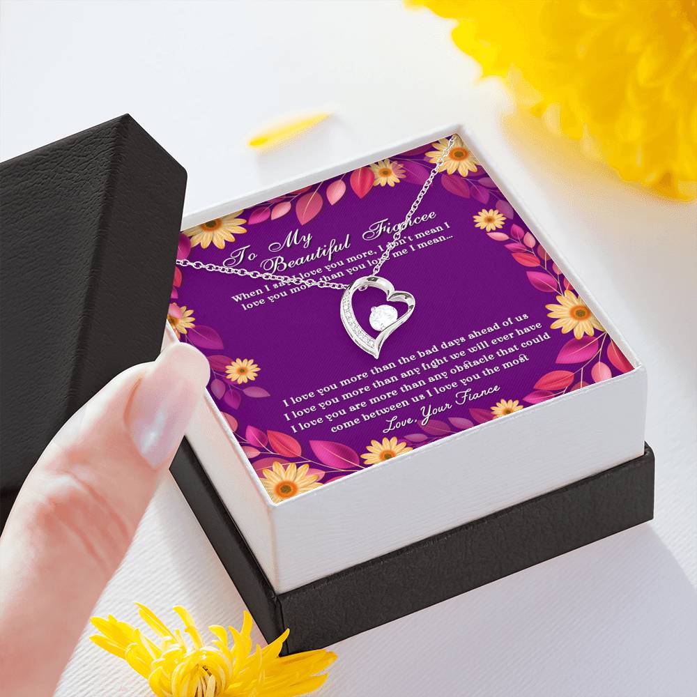 When I Say I Love You More - Gift For Fiancee Forever Love Necklace