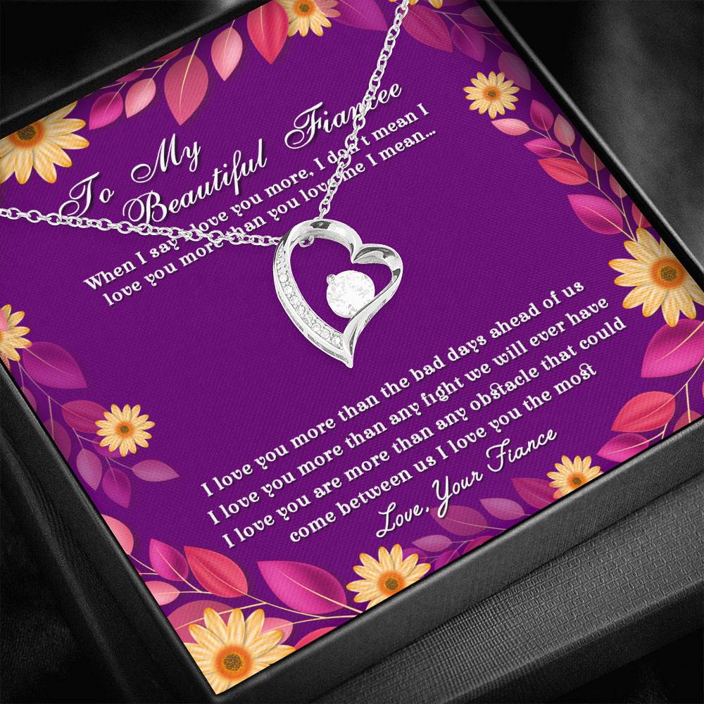 When I Say I Love You More - Gift For Fiancee Forever Love Necklace