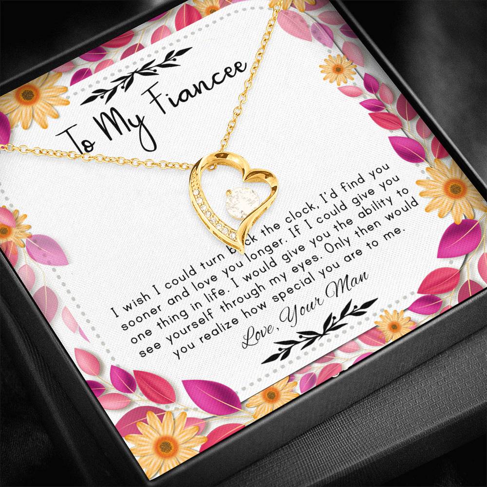 Turn Back The Clock - Gift For Fiancee Forever Love Necklace