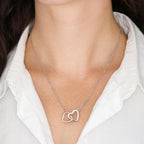 Lucky To Have You - Gift For Mother Of The Groom Double Heart Necklace