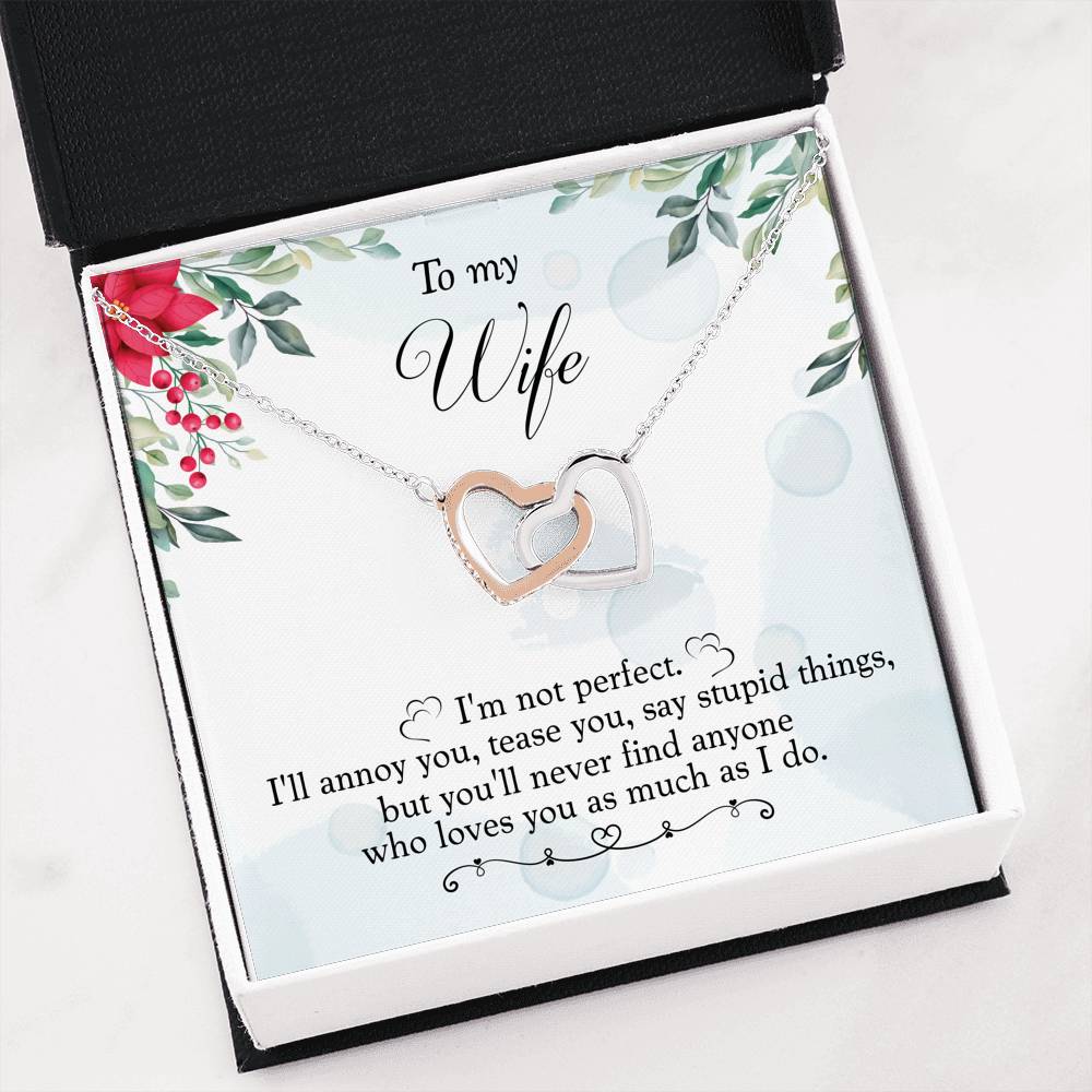 I'm Not Perfect - To My Wife Double Heart Necklace