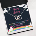 Unicorns And All Magical Stuff - Birthday Gifts Double Heart Necklace