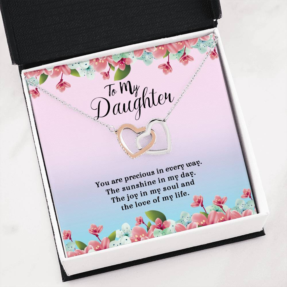 The Sunshine In My Day - Gift For Daughter Double Heart Necklace