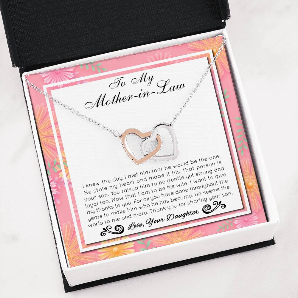 Thank You For Sharing Your Son - Gift For Mother Of The Groom Double Heart Necklace