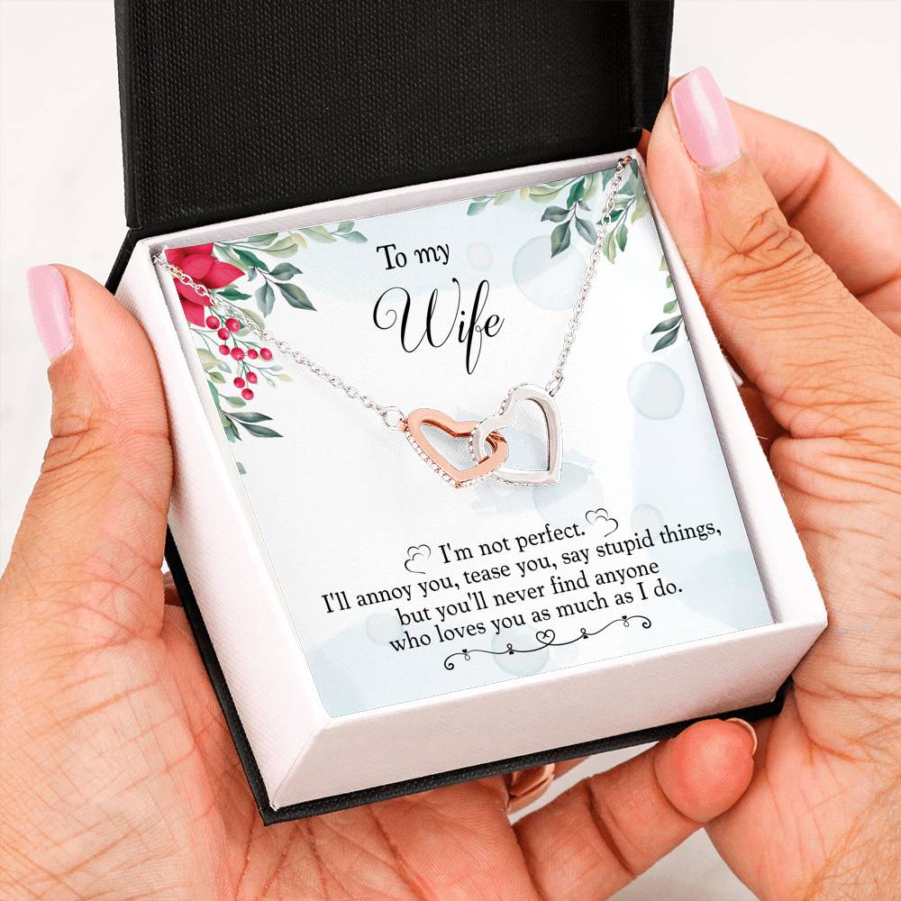 I'm Not Perfect - To My Wife Double Heart Necklace