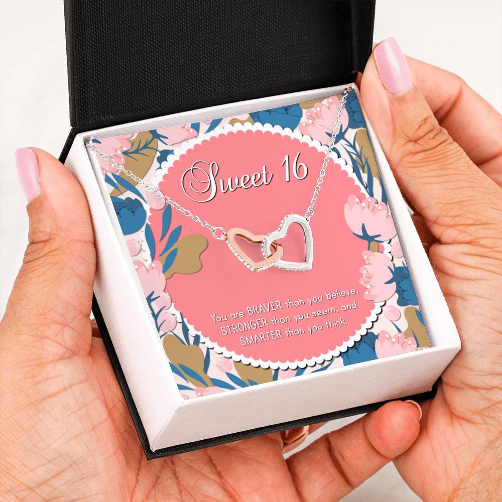 Braver Than You Believe - Sweet 16 Gifts Double Heart Necklace