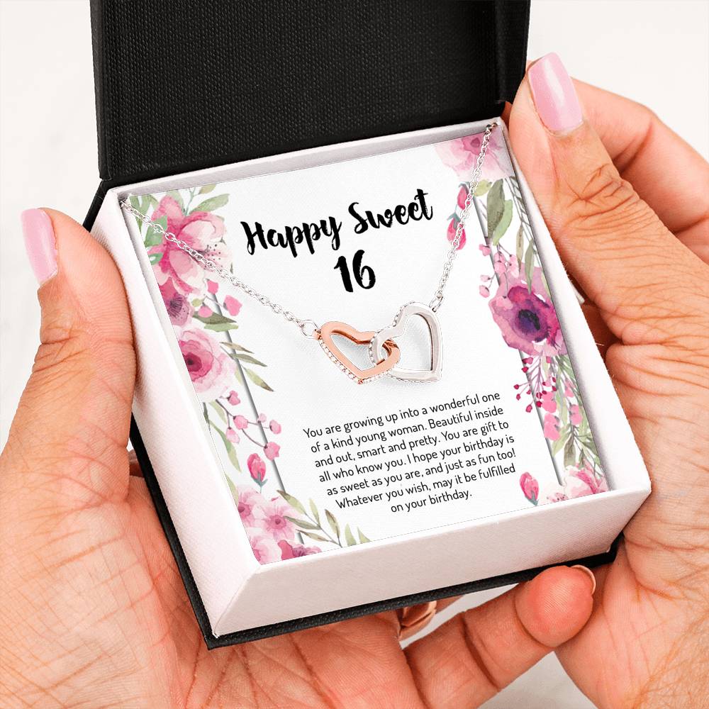 Gift To All Who Know You - Sweet 16 Gifts Double Heart Necklace