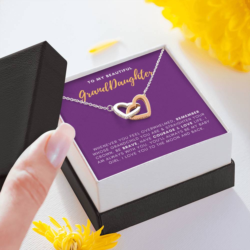 Straighten Your Crown - Gift For Granddaughter Double Heart Necklace