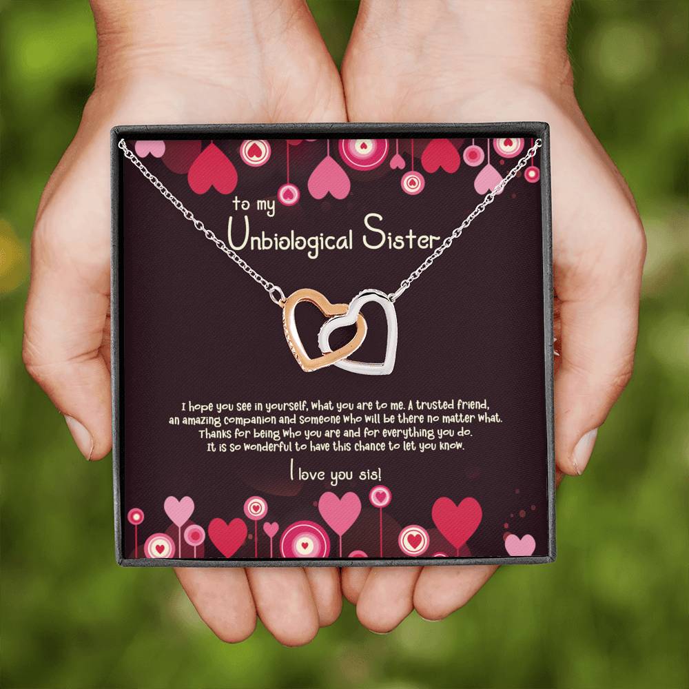 Amazing Companion - Gift For Unbiological Sister Double Heart Necklace