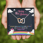 Unicorns And All Magical Stuff - Sweet 16 Gifts Double Heart Necklace