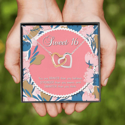 Braver Than You Believe - Sweet 16 Gifts Double Heart Necklace