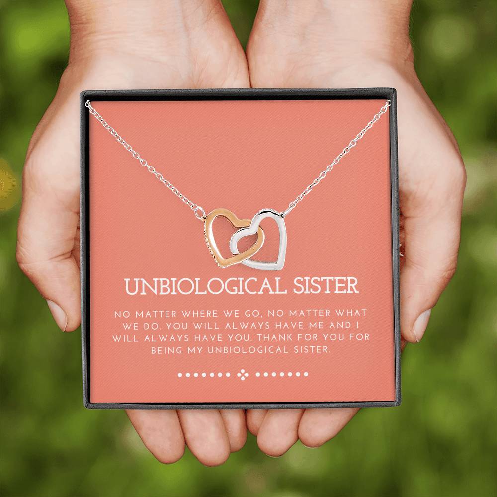 Always Have You - Gift For Unbiological Sister Double Heart Necklace