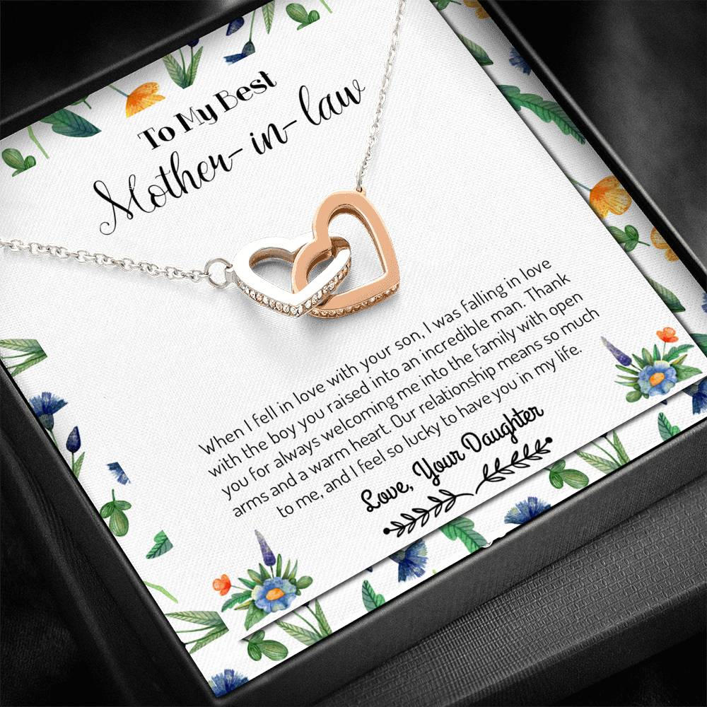 Lucky To Have You - Gift For Mother Of The Groom Double Heart Necklace