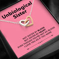 Sister By Heart - Gift For Unbiological Sister Double Heart Necklace