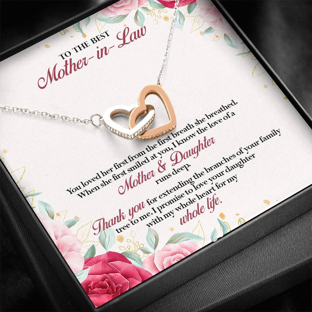 You Loved Her First - Gift For Mother Of The Bride Double Heart Necklace