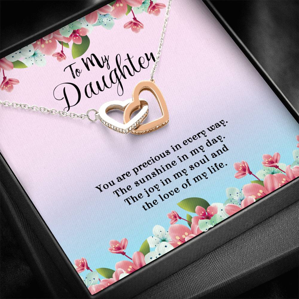 The Sunshine In My Day - Gift For Daughter Double Heart Necklace