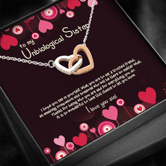 Amazing Companion - Gift For Unbiological Sister Double Heart Necklace