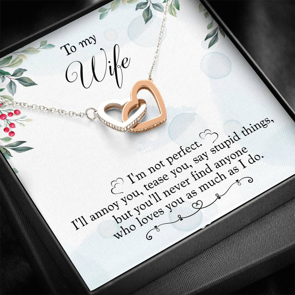 I'm Not Perfect - To My Wife Double Heart Necklace