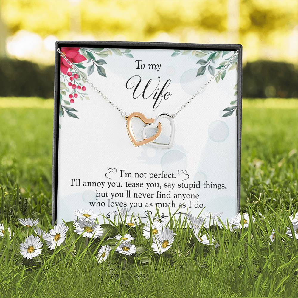 I'm Not Perfect - To My Wife Double Heart Necklace