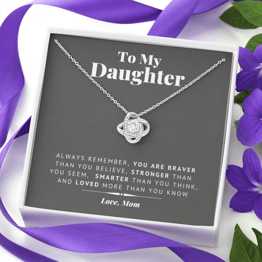 Loved More Than You Know - Gift For Daughter Love Knot Necklace