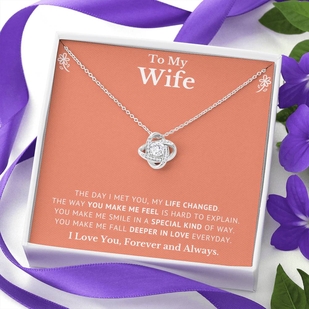 My Life Changed - Gift For Wife Love Knot Necklace