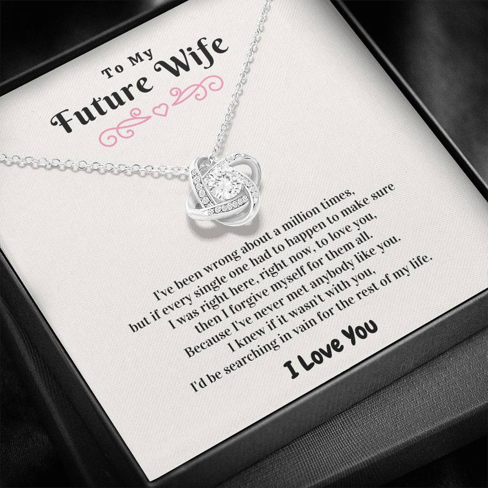 Right Here To Love You - Gift For Future Wife Love Knot Necklace