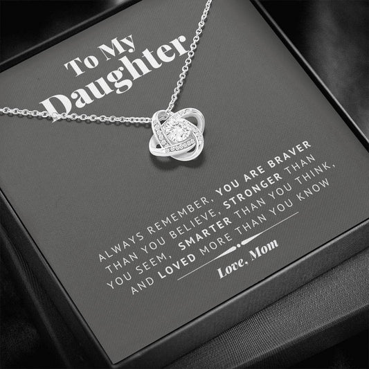 Loved More Than You Know - Gift For Daughter Love Knot Necklace