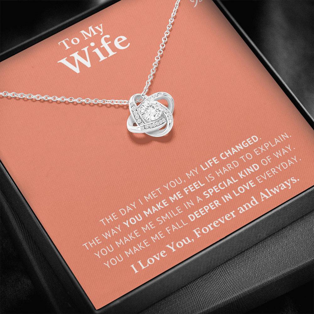 My Life Changed - Gift For Wife Love Knot Necklace