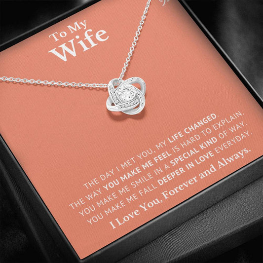 My Life Changed - Gift For Wife Love Knot Necklace