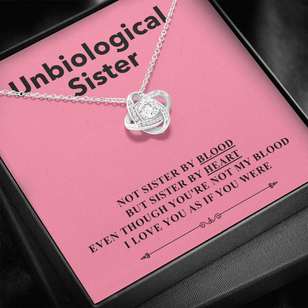 Sister By Heart - Gift For Unbiological Sister Love Knot Necklace