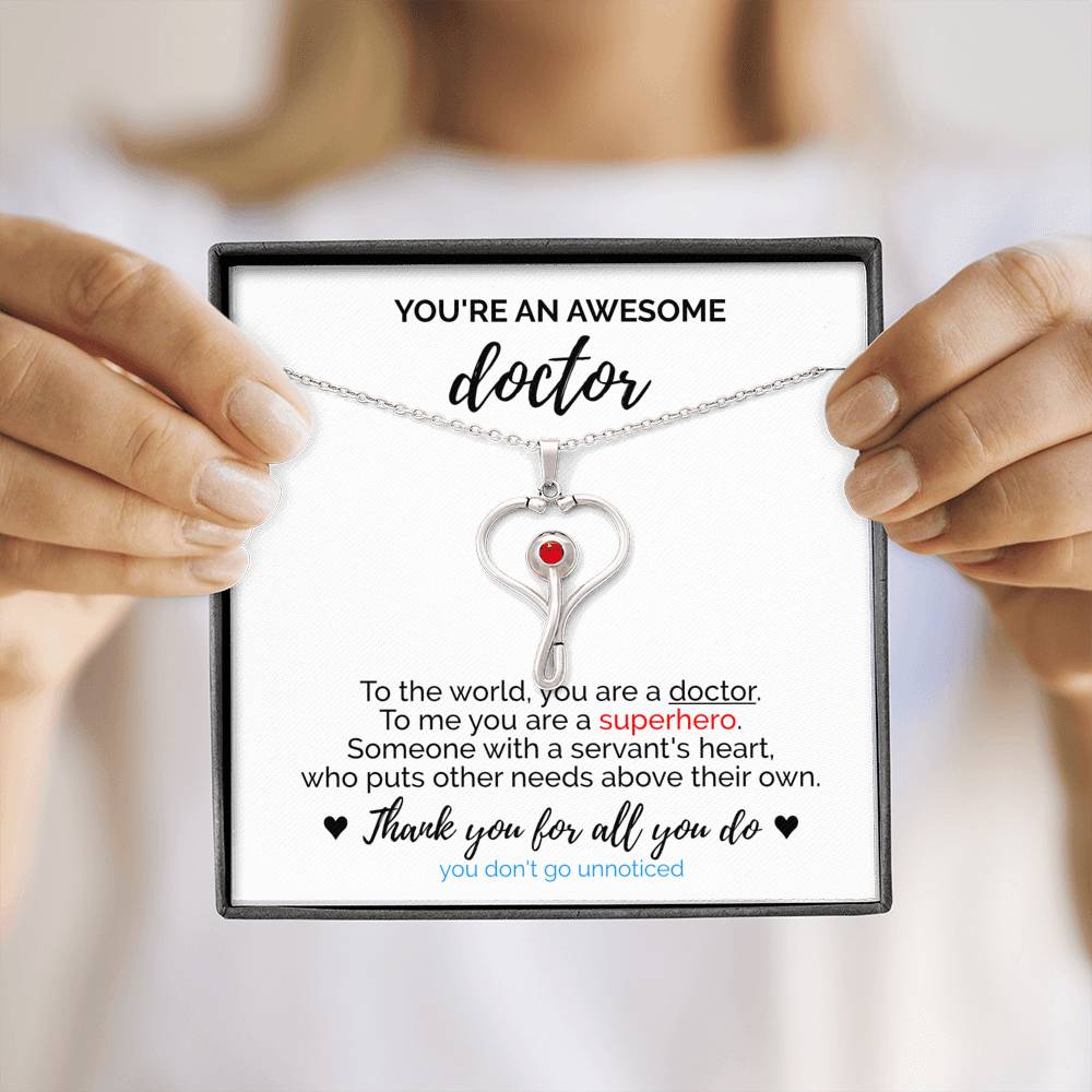 You Are Superhero - Gift For Doctor Stethoscope Necklace