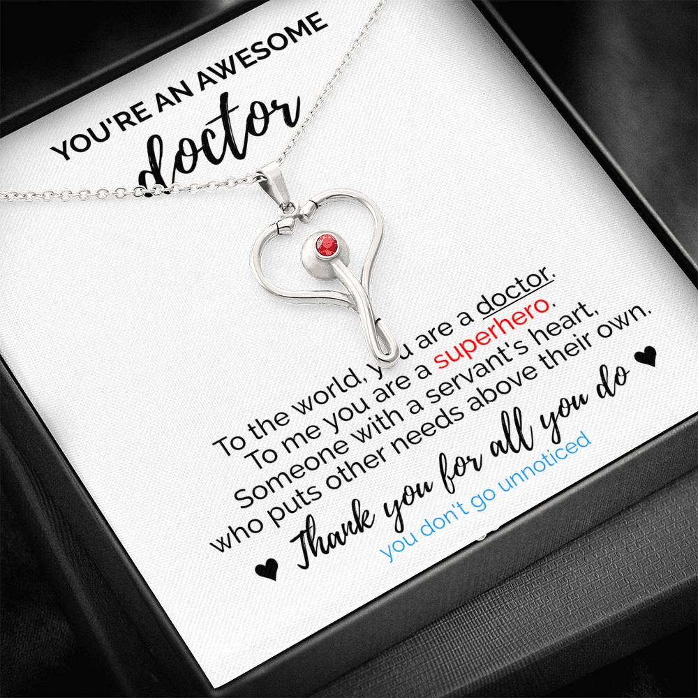 You Are Superhero - Gift For Doctor Stethoscope Necklace