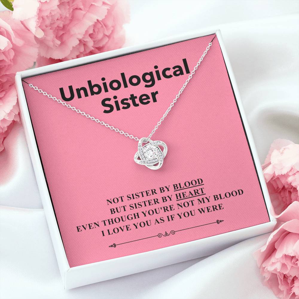 Sister By Heart - Gift For Unbiological Sister Love Knot Necklace